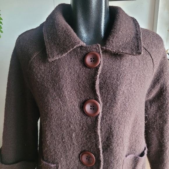 Coupe 100% Wool Sweater Cardigan in a Brown Color M - Picture 2 of 7